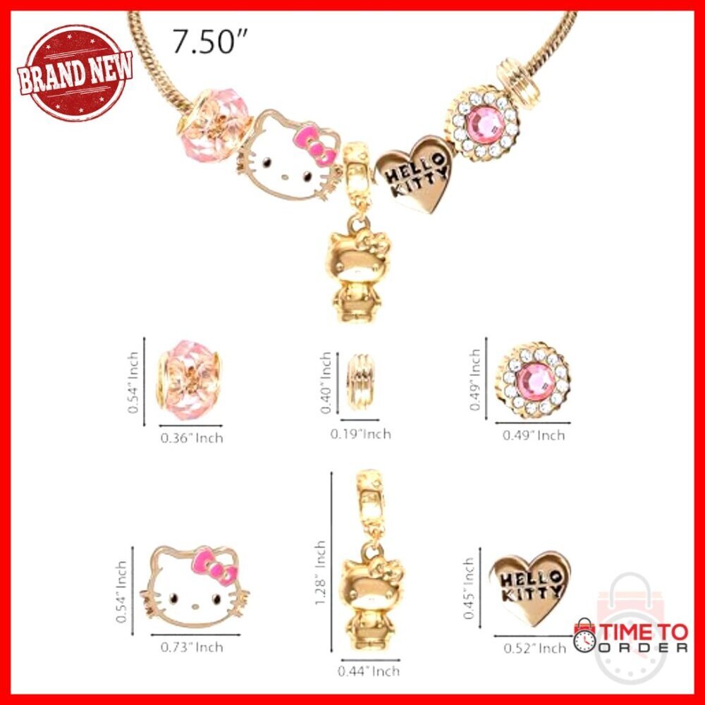 Charm Bracelet Hello Kitty Sanrio Fashion Jewelry Gift Official License - Picture 5 of 6